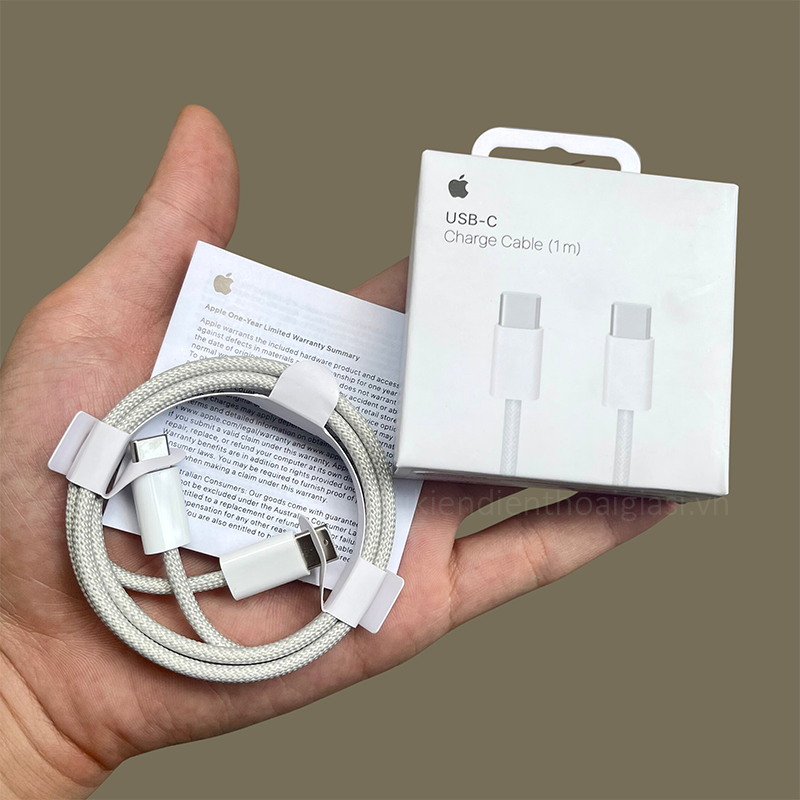 Cáp sạc USB-C iPhone 15/Pro/Promax 60W 1m TypeC-TypeC