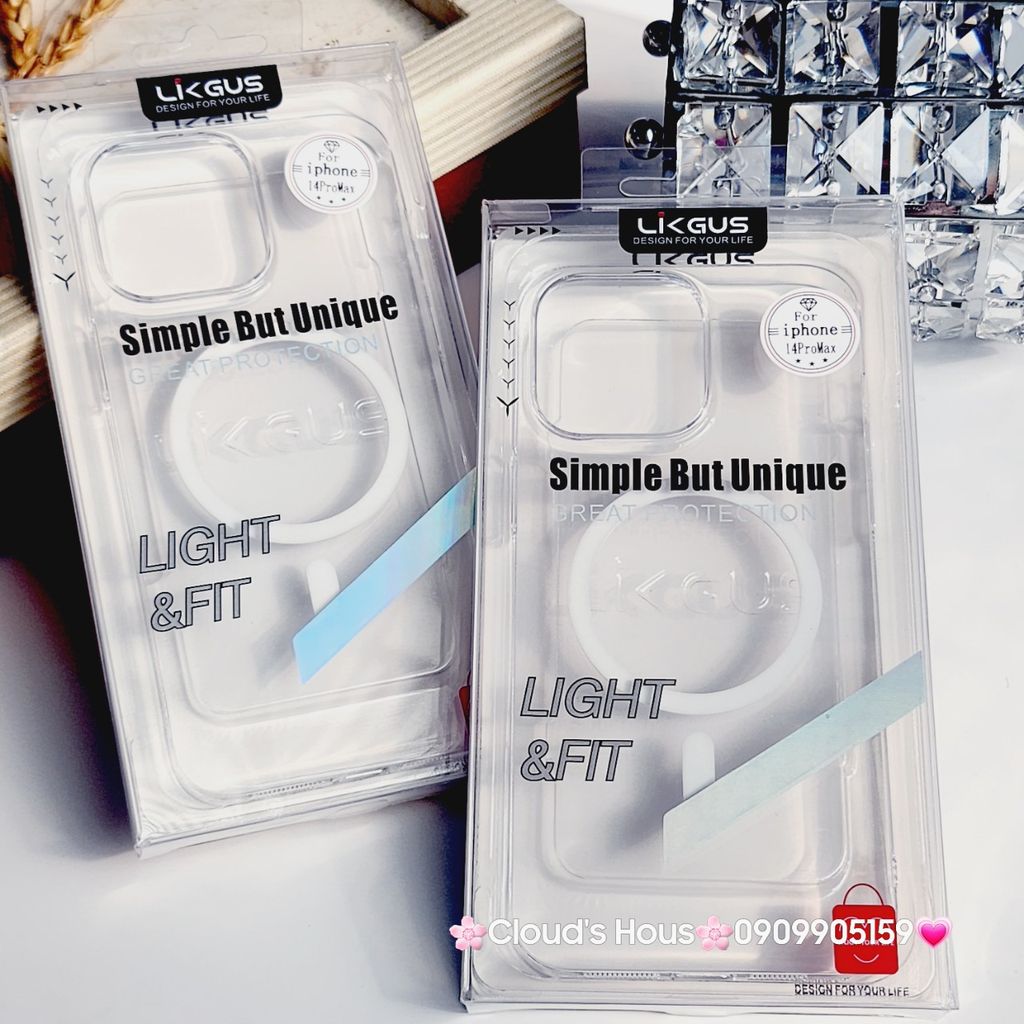 Case Ốp điện thoại iPhone Likgus Trong Magsafe Không Vàng iPhone 11/12/13/14/15/16/Pro/Plus/Promax