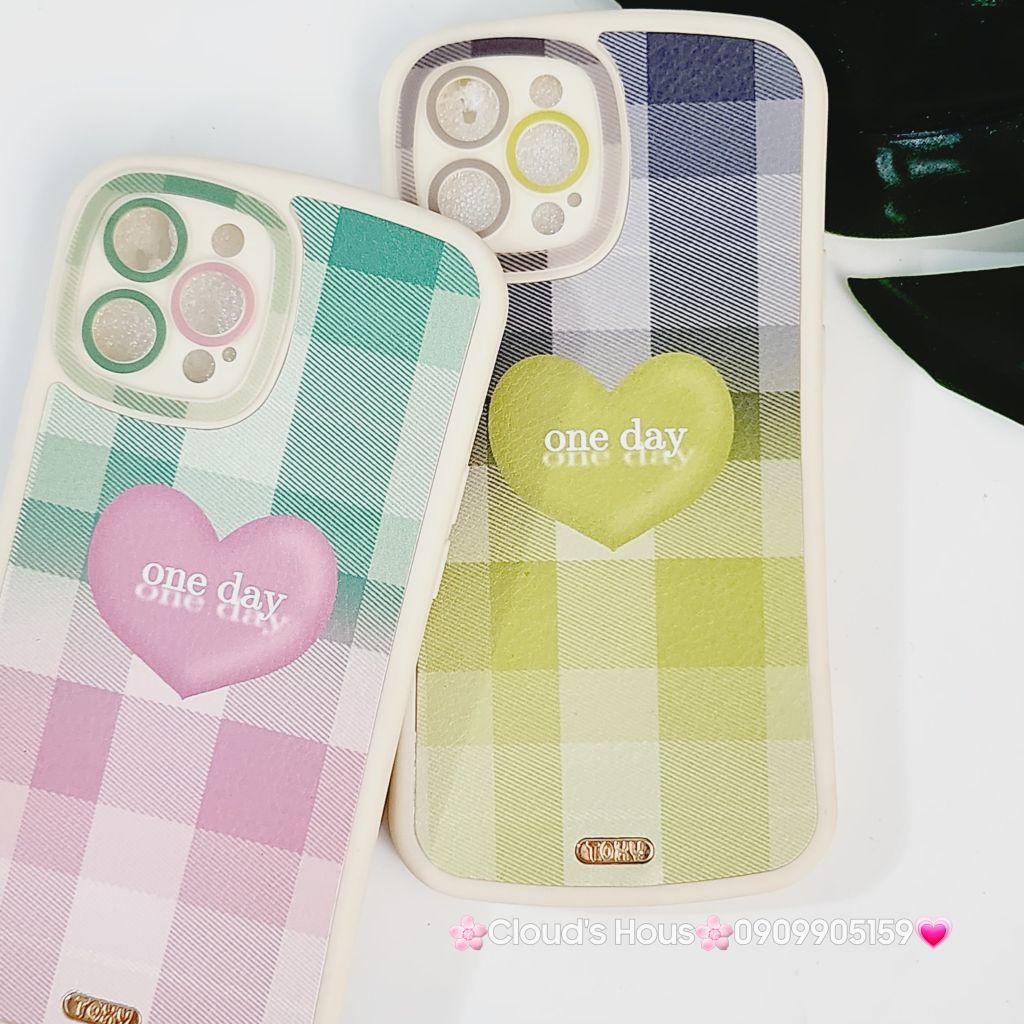 Case ốp điện thoại iPhone Nhám da Chống shock Tim one day Toxy form tròn iPhone 11/12/13/Pro/Promax