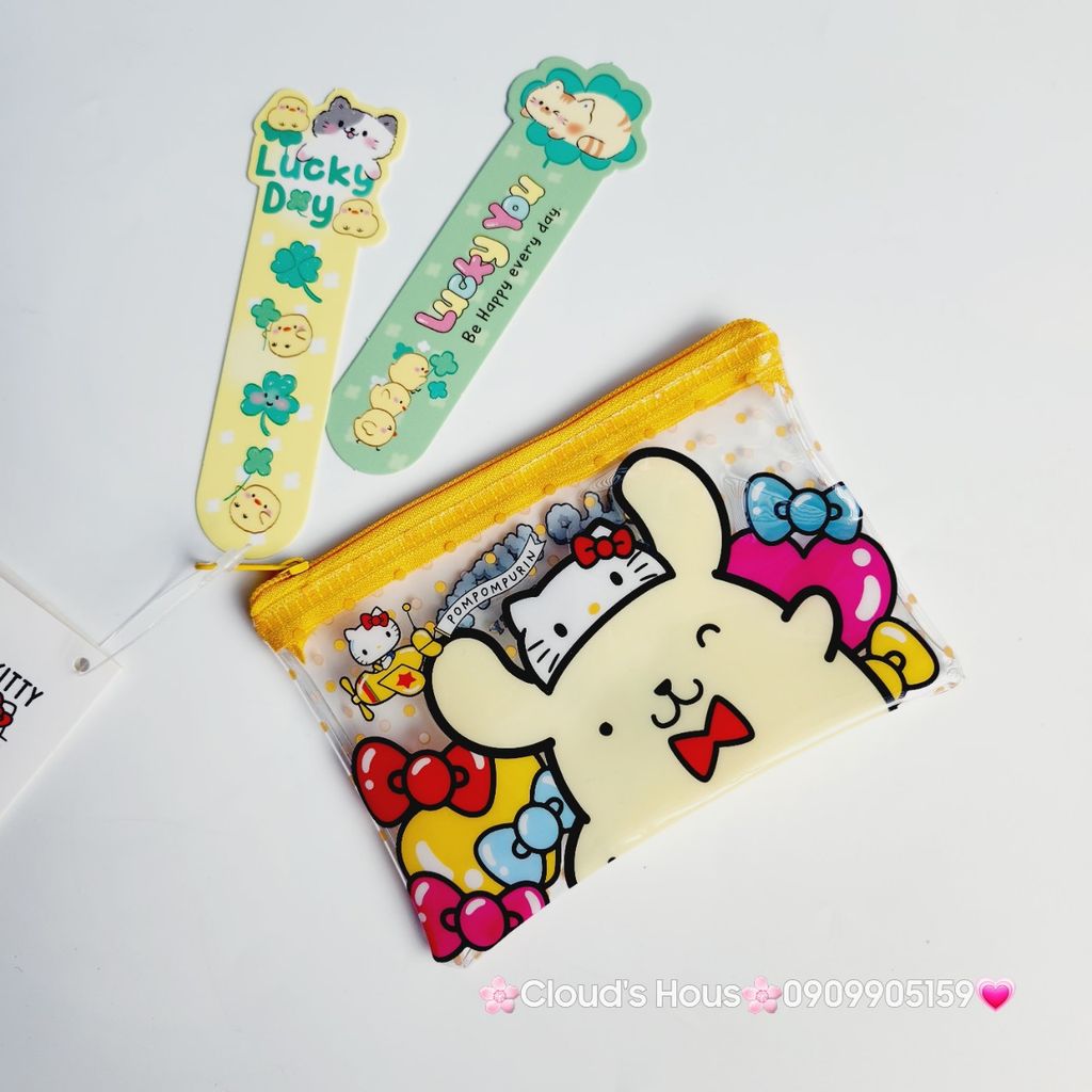 BÓP Ví Mini Trong Suốt In Hình Kute Sanrio Chính Hãng