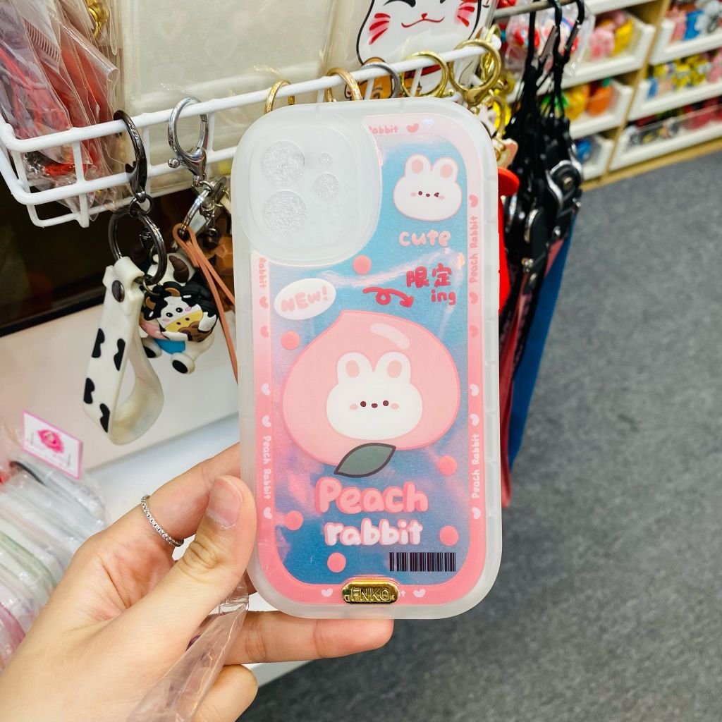 Case ốp điện thoại iPhone Hologram Gấu và thỏ form tròn