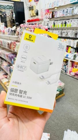 COMBO BỘ SẠC PD 30W MINI FAST CHARGING BASEUS BCT TYPEC TO IP