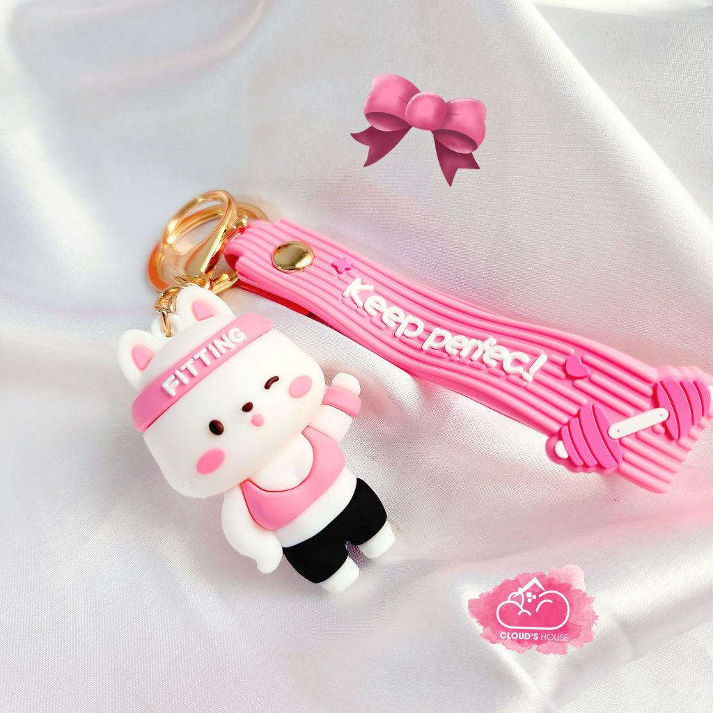 Móc khóa Thỏ Thể dục thể theo Keep Perfect