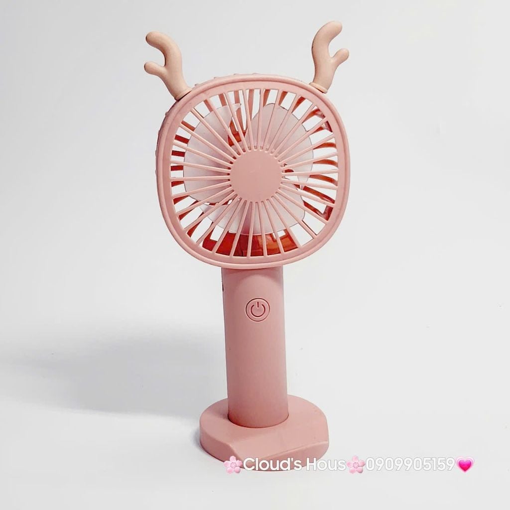 Mini Fan - Quạt Cầm Tay Tai Thú Nhiều Màu ( có đế rời để bàn)