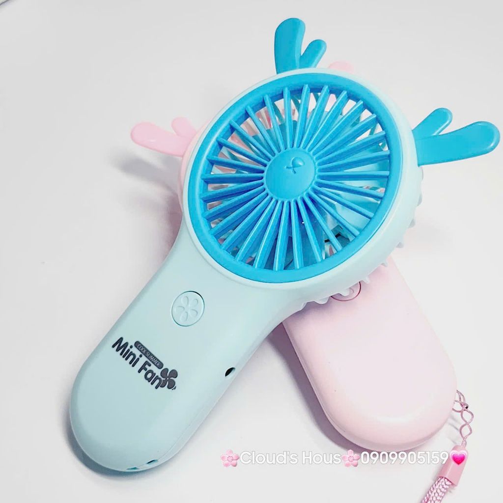 Mini Fan - Quạt Cầm Tay nhiều mẫu Sừng Siêu Kute ( nhiều màu)