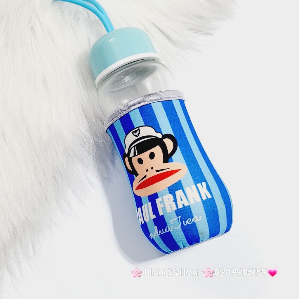 Bình Nước Thủy tinh Doraemon và Khỉ