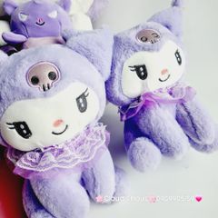 Gấu Bông Kuromi Đeo Yếm Ren
