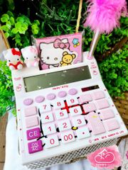 Máy Tính Hello Kitty Vuông Kèm Sổ và Bút