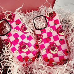 Case Ốp điện thoại Gấu dâu Lotso Chất nhám Hoạ tiết IN 3D iPhone 11/12/13/14/Pro/Promax