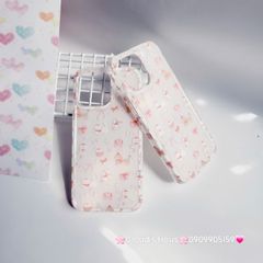Case Ốp điện thoại iPhone Mèo Chó Nơ Đỏ Sticker Dễ Thương Nền Trắng iPhone 11/12/13/14/15/Pro/Promax