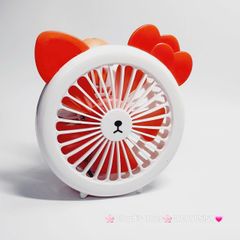 Quạt Cầm Tay Mini Thân Sọc Tai Gấu Tai Thỏ Tai Mèo