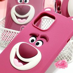 Case Ốp điện thoại iPhone Gấu dâu Lotso Su dẻo 3D Nổi Chính hãng Disney iPhone 12/13/14/Pro/Promax
