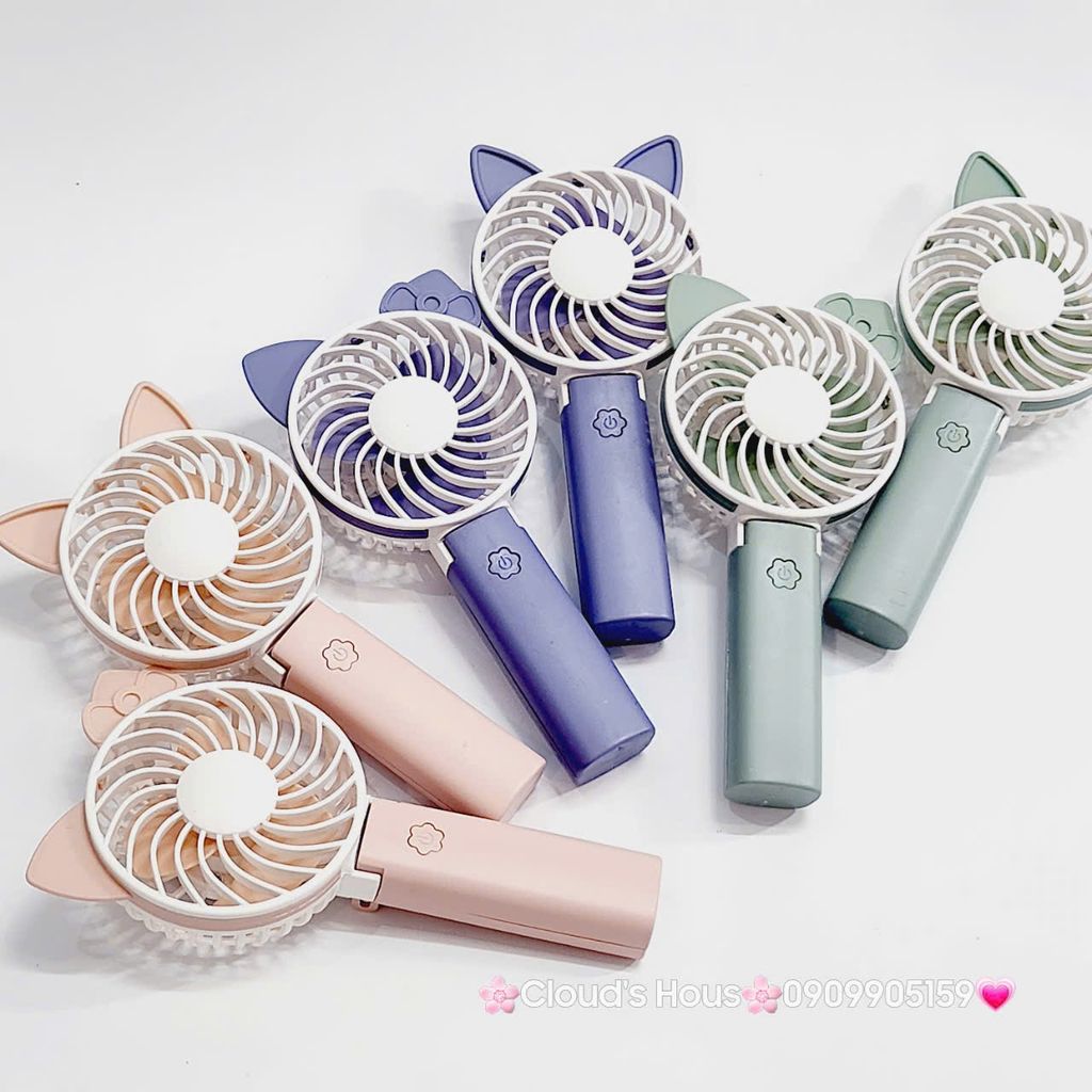 Quạt Cầm Tay - Để Bàn Tai Mèo Gập Được Đầu