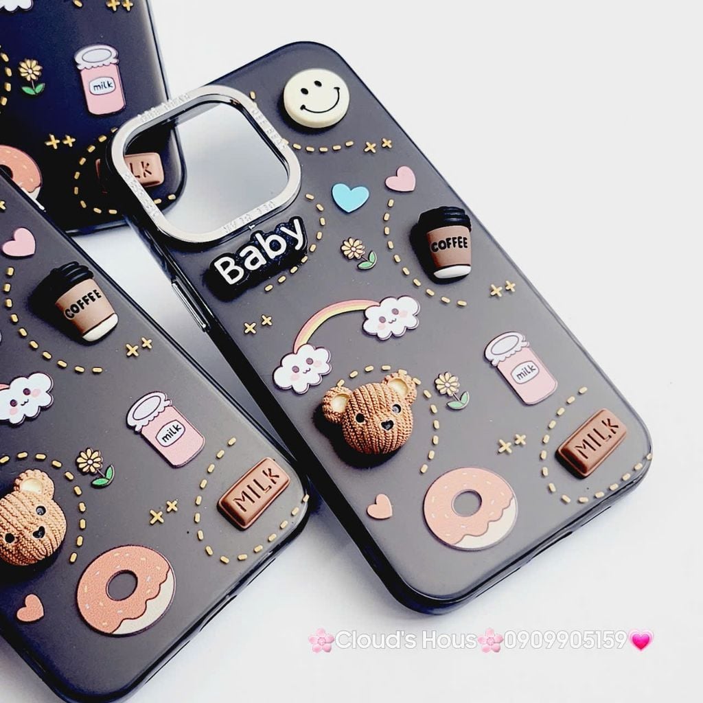 Case Ốp điện thoại iPhone Nền Đen Nhám Icon Nổi Viền Cam Titan iPhone 11/12/13/14/15/Pro/Promax