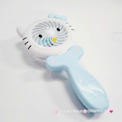 Mini Fan - Quạt Cầm Tay Hello Kitty Xanh dương