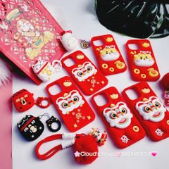 Case Ốp điện thoại iPhone Su dẻo Lân Đỏ kèm Popsocket iPhone 11/12/13/14/15/Pro/Promax - TẾT