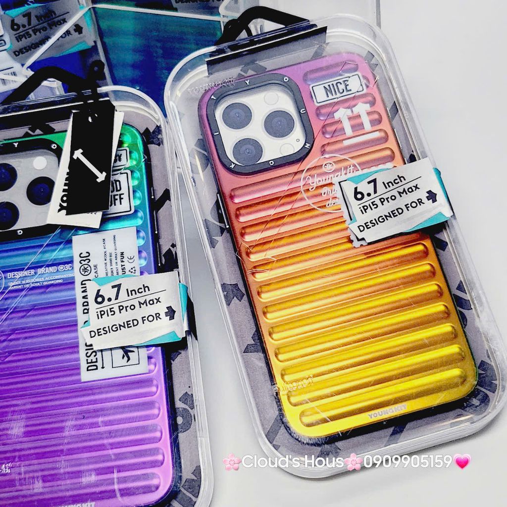 Case Ốp điện thoại iPhone Nhám Sọc ngang Hologram Youngkit chính hãng  iPhone 14/15/Pro/Promax