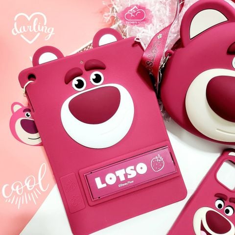 Case Ốp iPad Gấu dâu Lotso Su dẻo Chống dựng Chính hãng Disney iPad 9.7/10.2/10.9/11inch