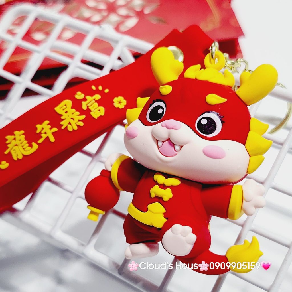 Móc Khóa Rồng Võ Sư Đỏ & Hồng - TẾT