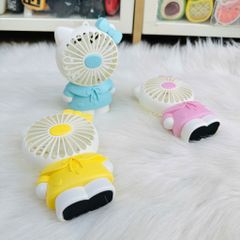 Mini Fan - Quạt Cầm Tay Hello Kitty Mặc Váy siêu kute