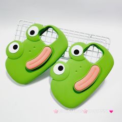 Case Ốp điện thoại iPhone Su dẻo Ếch Môi Dày 3D Nổi Xanh & Hồng iPhone 11/12/13/14/15/Pro/Promax