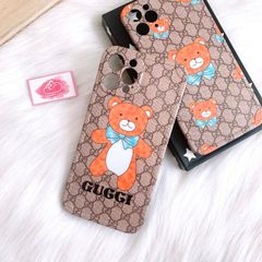 CASE IPHONE GUCCI Gấu Cam Chất Nhám Trơn Dẻo ( 2 mẫu)