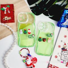 Case Ốp điện thoại iPhone Noel xanh lá Phao trong gợn sóng icon nổi iPhone 11/12/13/14/15/Pro/Promax ( không kèm tua)