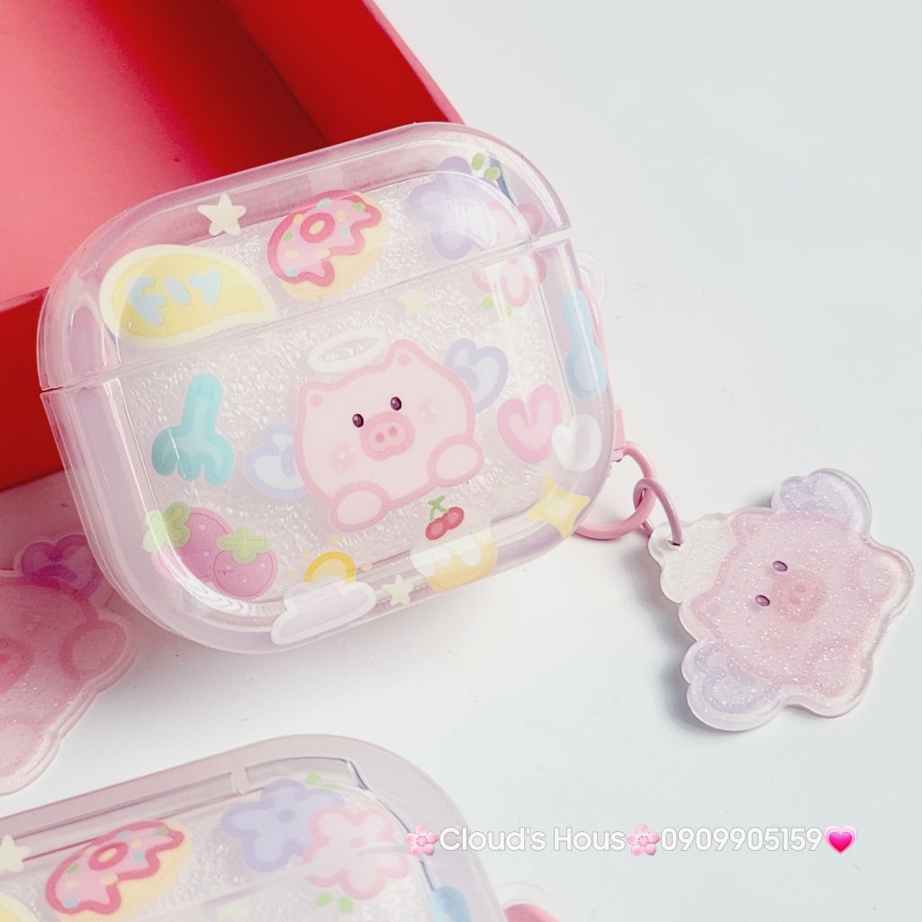 Cover Case Vỏ bảo vệ Airpod Heo hồng thiên thần phao trong Airpod 1/2/3/Pro/Pro2