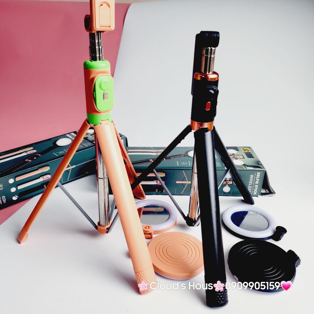 Gậy Selfie kết nối Bluetooth có Đèn và chân Tripod JC-18H