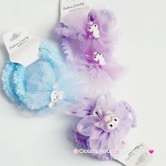 Đồ cột tóc dây thun ren Charm hoạt hình (cặp)