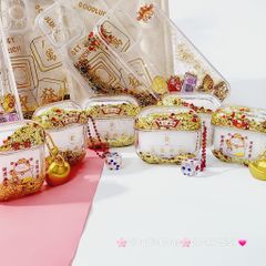 Cover Case Vỏ bảo vệ Airpod Vàng Bling Bling Charm Xúc xắc Airpod 1/2/3/Pro/Pro2 - TẾT