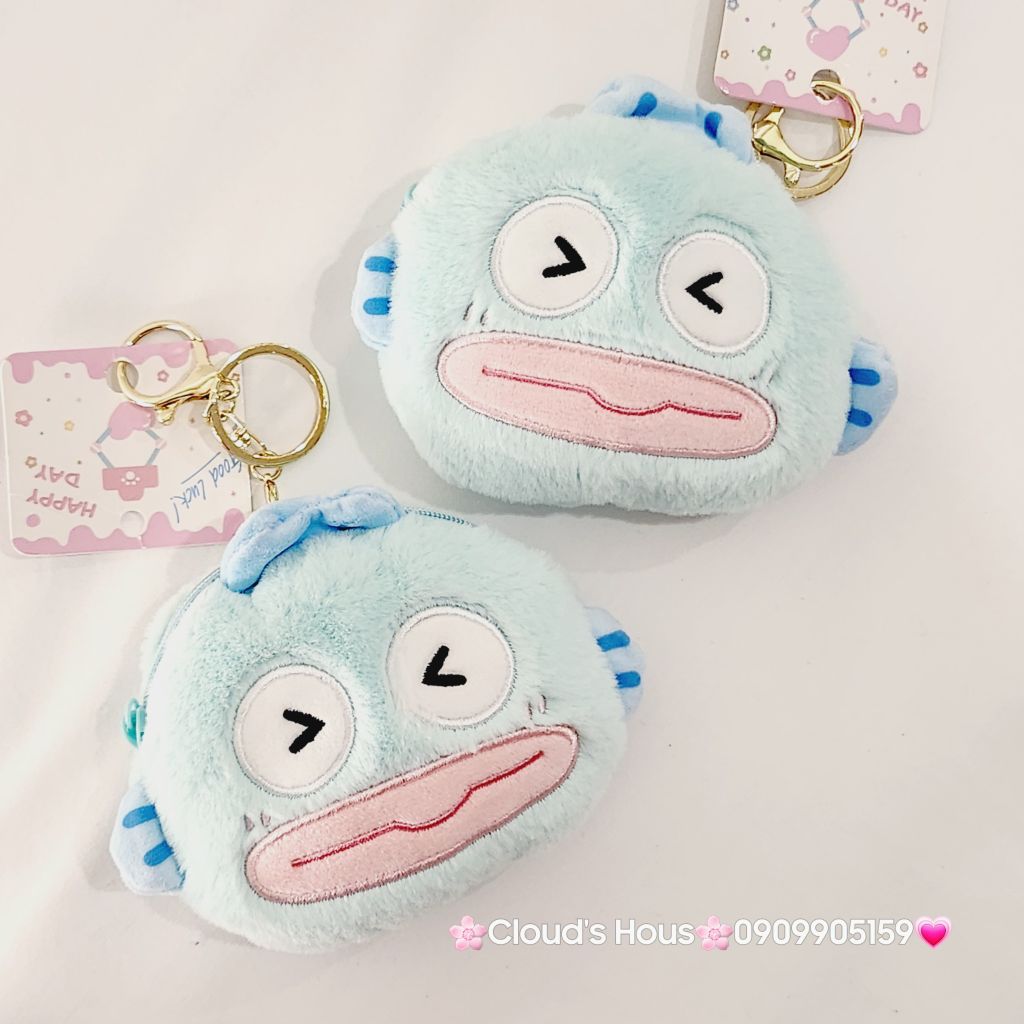 Bóp Móc Khóa Gấu Bông 3D Nổi Kèm Charm Lotso & Kuromi