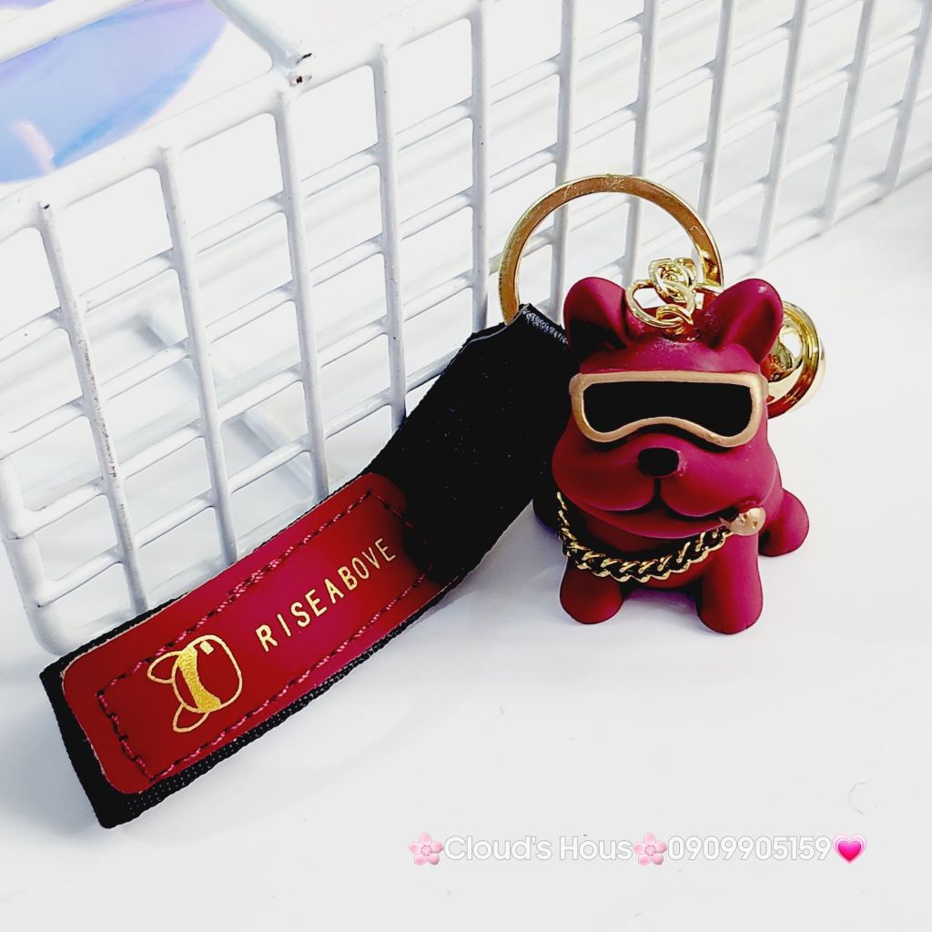 MÓC KHÓA Chó BULLDOG Đeo Kính Cool Ngầu