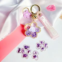 Móc khóa Nước Bling Bling Bông Hoa Thỏ