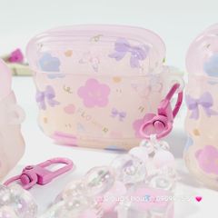 Cover Case Vỏ bảo vệ Airpod Hoa Tulip Trong Phao Gợn Sóng Kèm Charm Airpod 1/2/3/Pro/Pro2