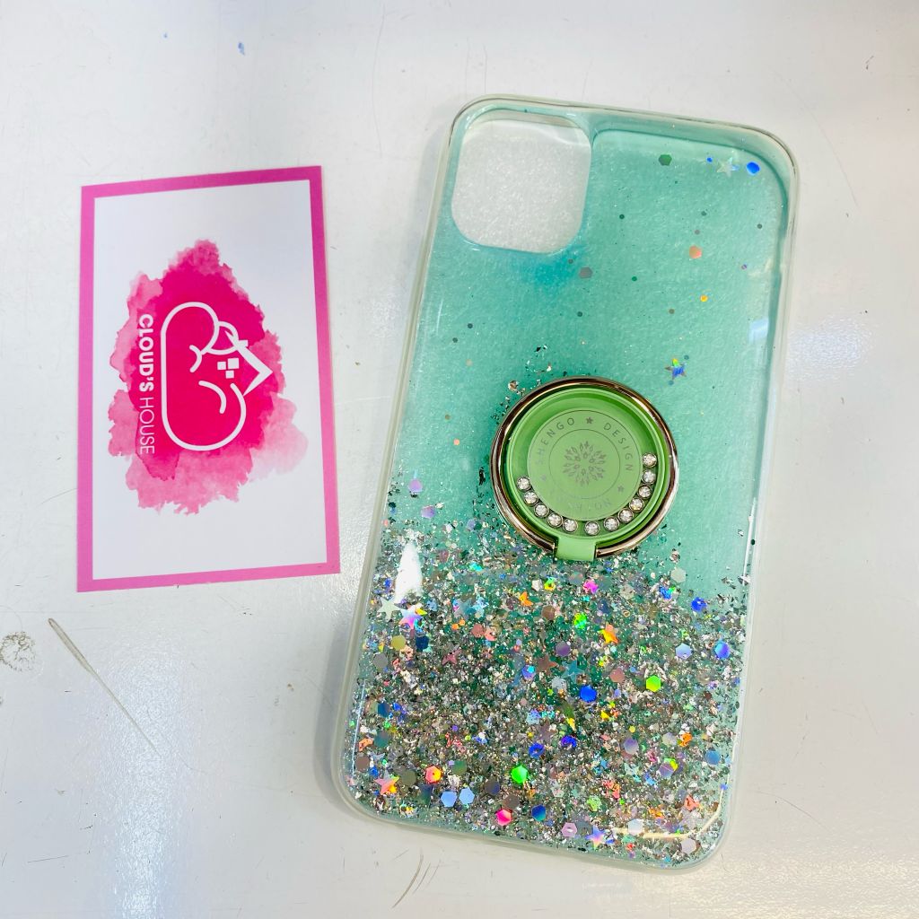 Case Ốp điện thoại iPhone Bling Bling Kim Tuyến Trong kèm Popsocket