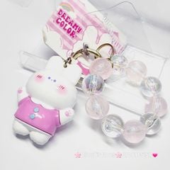 Móc Khóa đeo tay hoạt hình kute Thỏ Trắng Mặc Áo