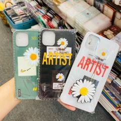 Case Ốp điện thoại iPhone Hoa cúc Nike form vuông bóng kèm Popsocket