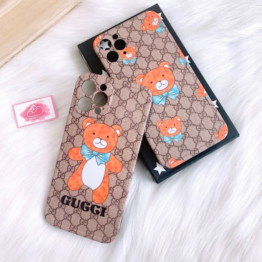 CASE IPHONE GUCCI Gấu Cam Chất Nhám Trơn Dẻo ( 2 mẫu)