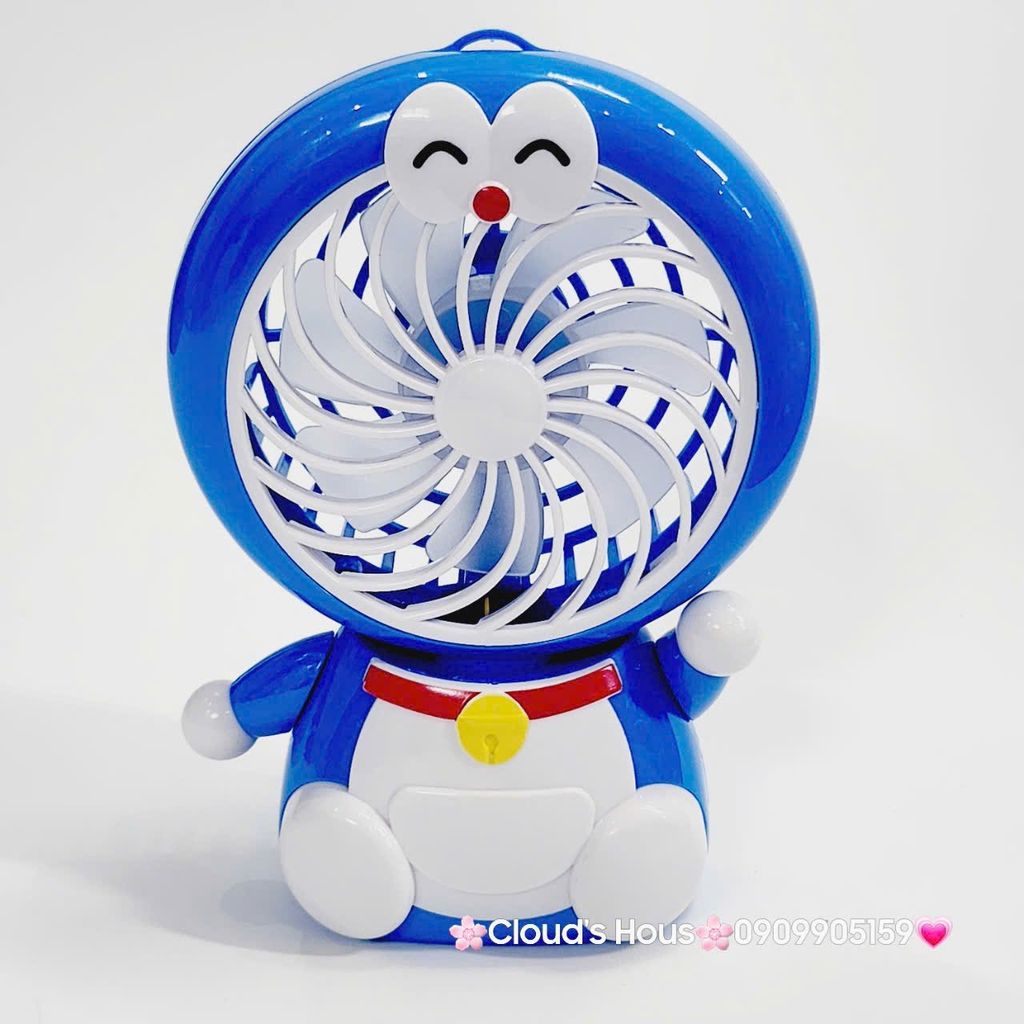 Mini Fan - Quạt Cầm Tay - Để Bàn Doraemon Mập Ngồi