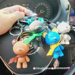 Móc Khóa Gấu Sọc Đeo Khăn InsBear