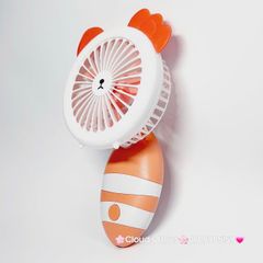 Quạt Cầm Tay Mini Thân Sọc Tai Gấu Tai Thỏ Tai Mèo