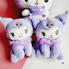Gấu Bông Kuromi Đeo Yếm Ren