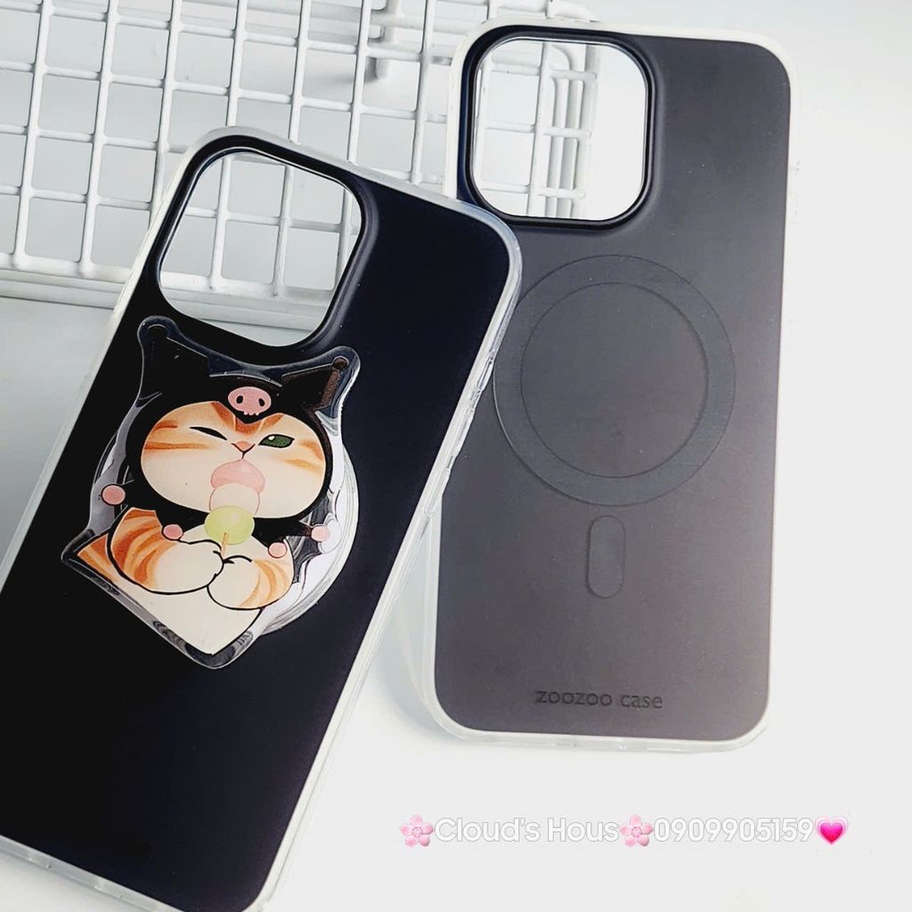 Case Ốp điện thoại iPhone Trong Nhám Magsafe Đen Zoozoo Case iPhone 12/13/14/15/Pro/Promax