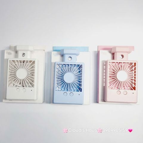 Mini Fan - Quạt Cầm Tay - Để Bàn Dáng Nước Hoa Có Phun Sương