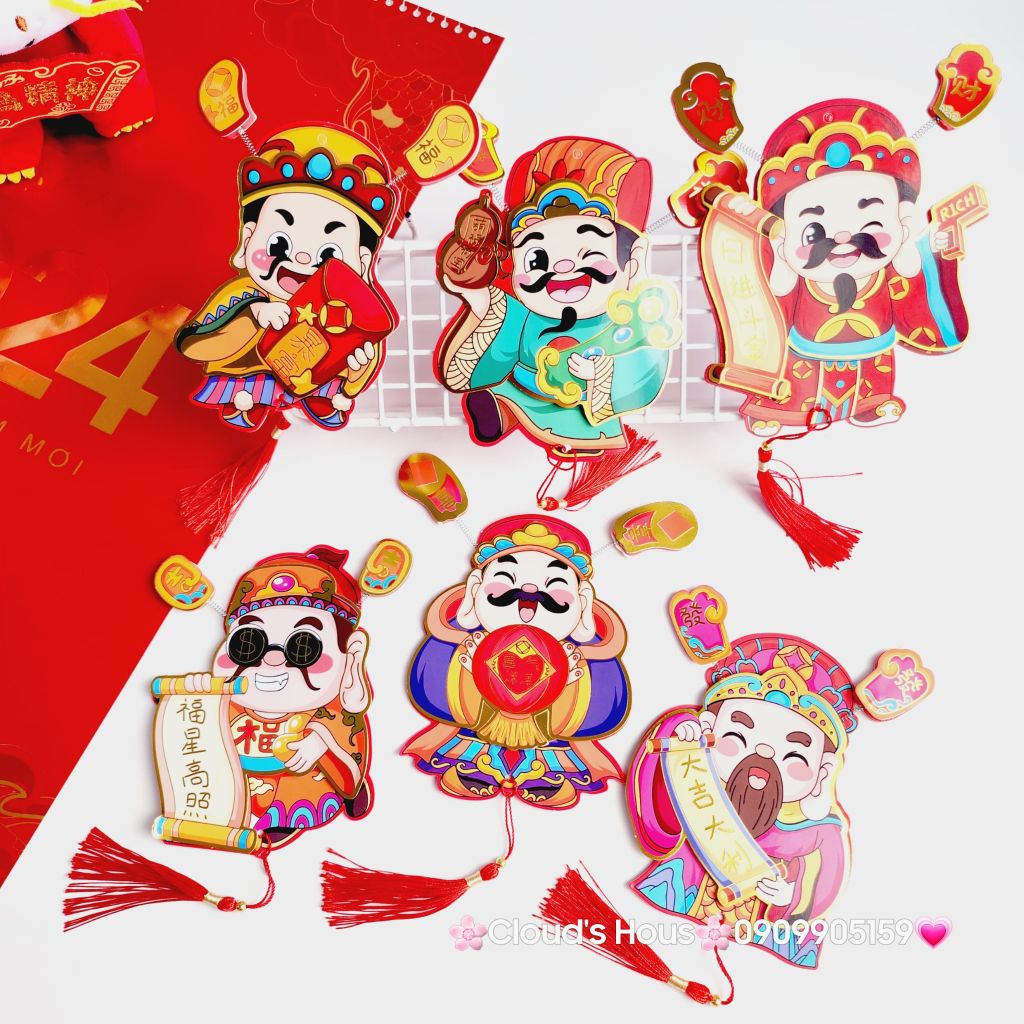Ông Thần Tài Trang Trí Ngày TẾT (Hít tủ lạnh, treo mai, treo đào,..)