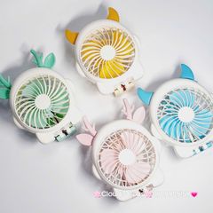 Mini Fan - Quạt Cầm Tay Có Tai Sừng Nhiều màu