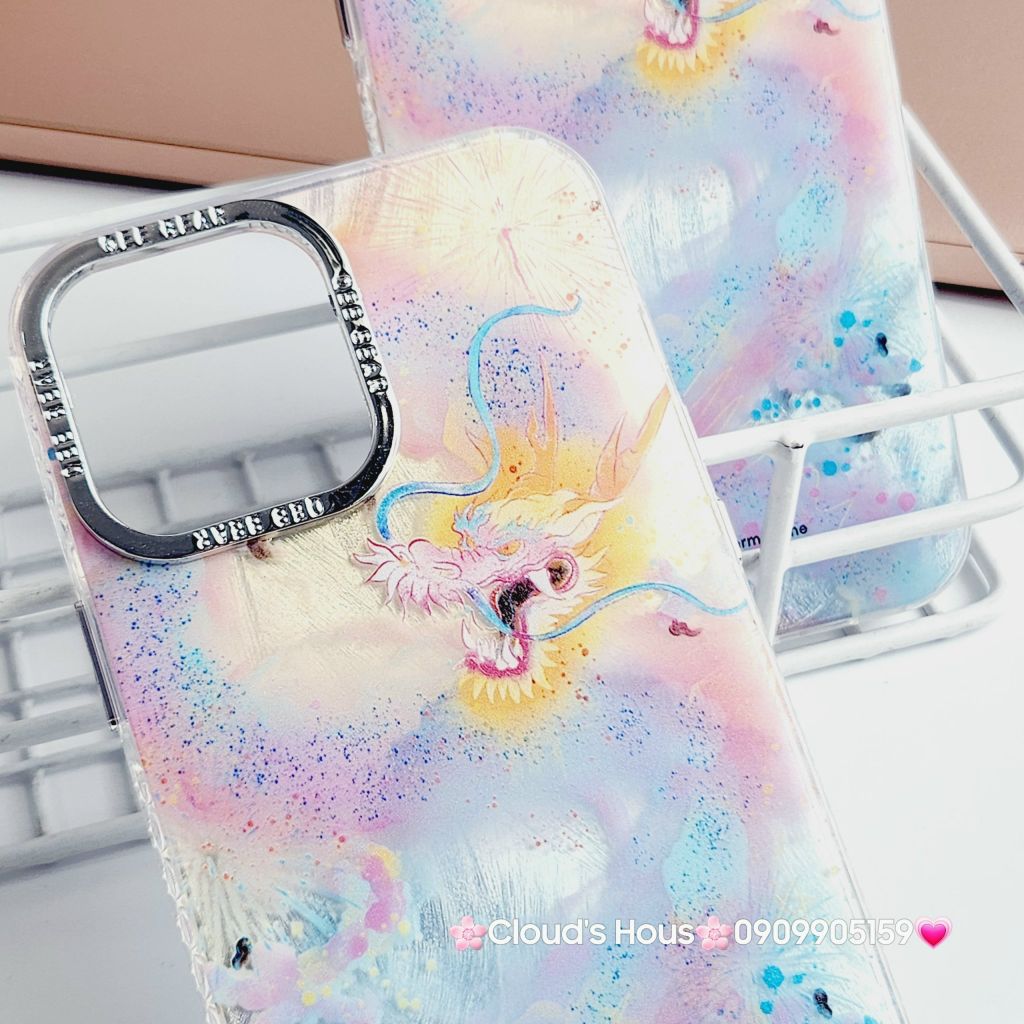 Case Ốp điện thoại iPhone Rồng Hologram viền camera titan iPhone 11/12/13/14/15/Pro/Promax - TẾT