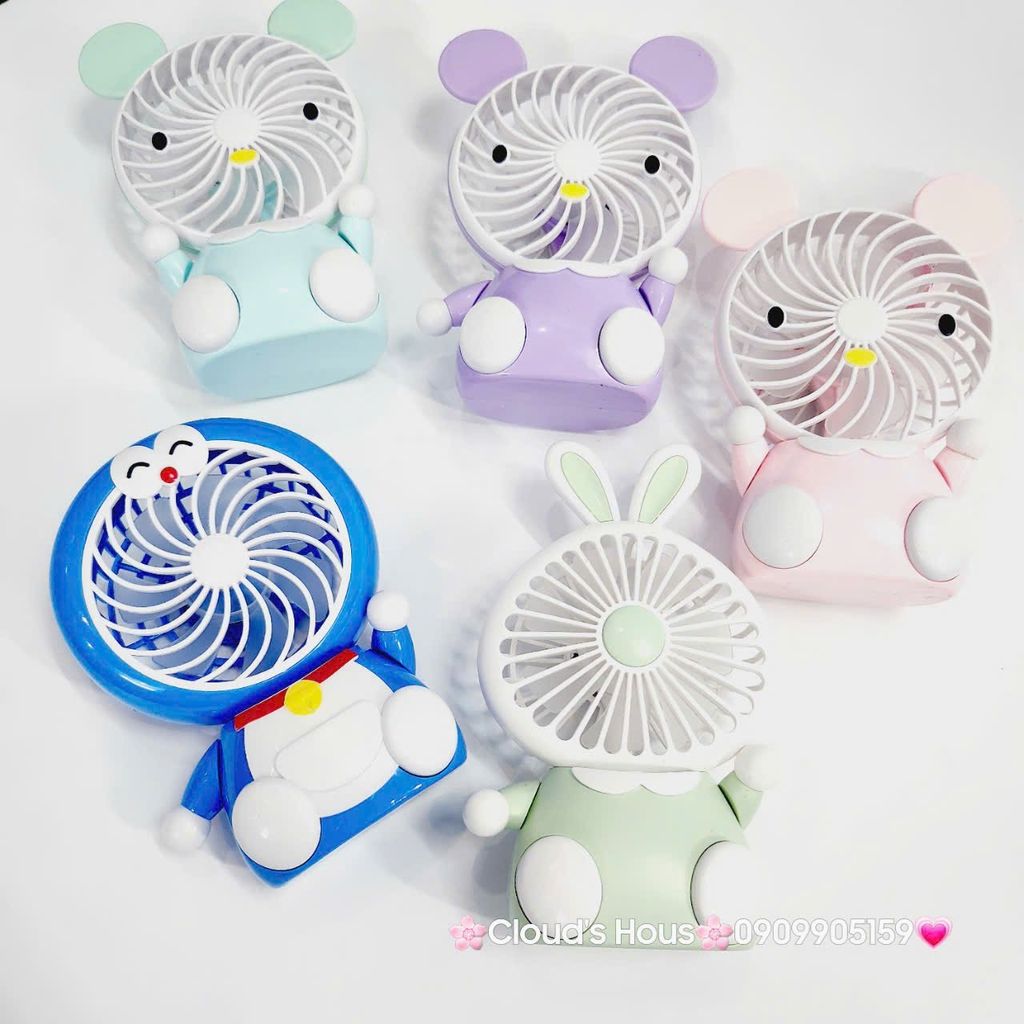 Mini Fan - Quạt Cầm Tay - Để Bàn Voi Mặc Yếm