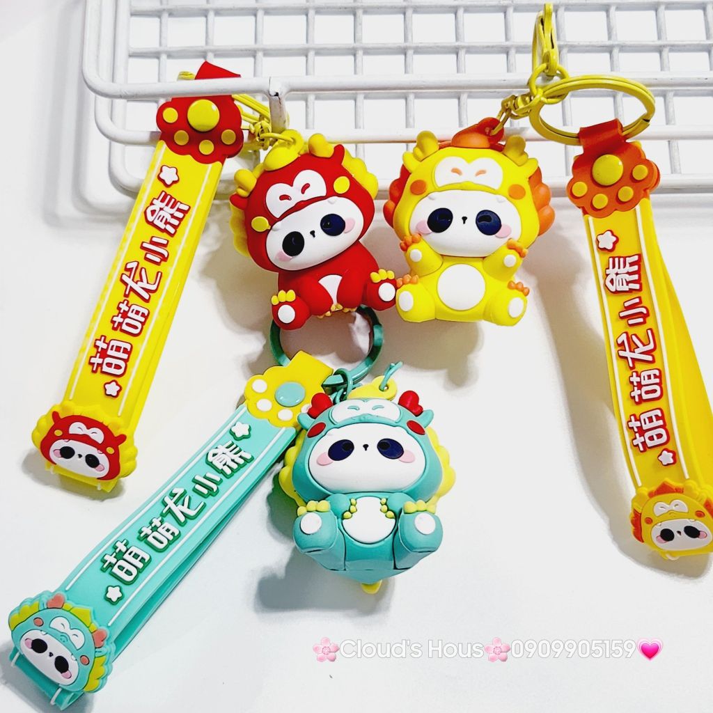 Móc Khóa Gấu Trúc Panda Cosplay Lân Rồng TẾT